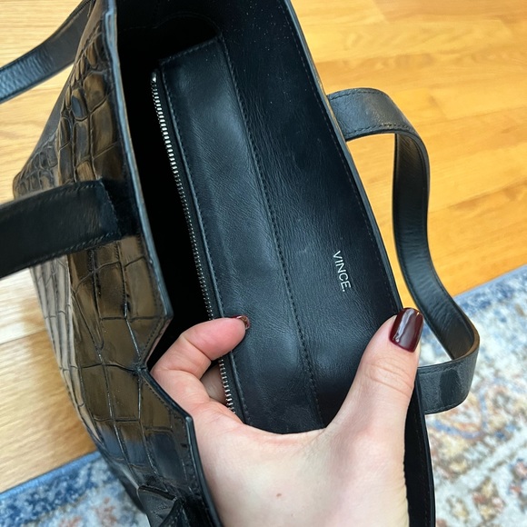 Vince Signature croc embossed Mini Tote EUC - Picture 2 of 8
